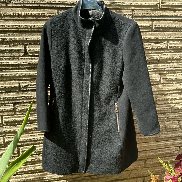 Vince Camputo Wool Black Coat Womens XL - Picture 2 of 14